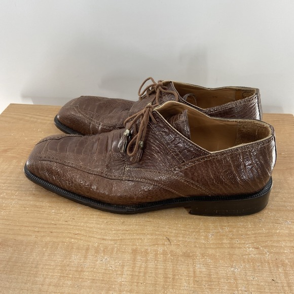 DAVID EDEN OSTRICH LEG DRESS SHOES MEN SIZE 10 BROWN - Picture 5 of 7